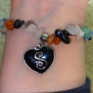 Gemstone Charm Bracelet - “s” charm